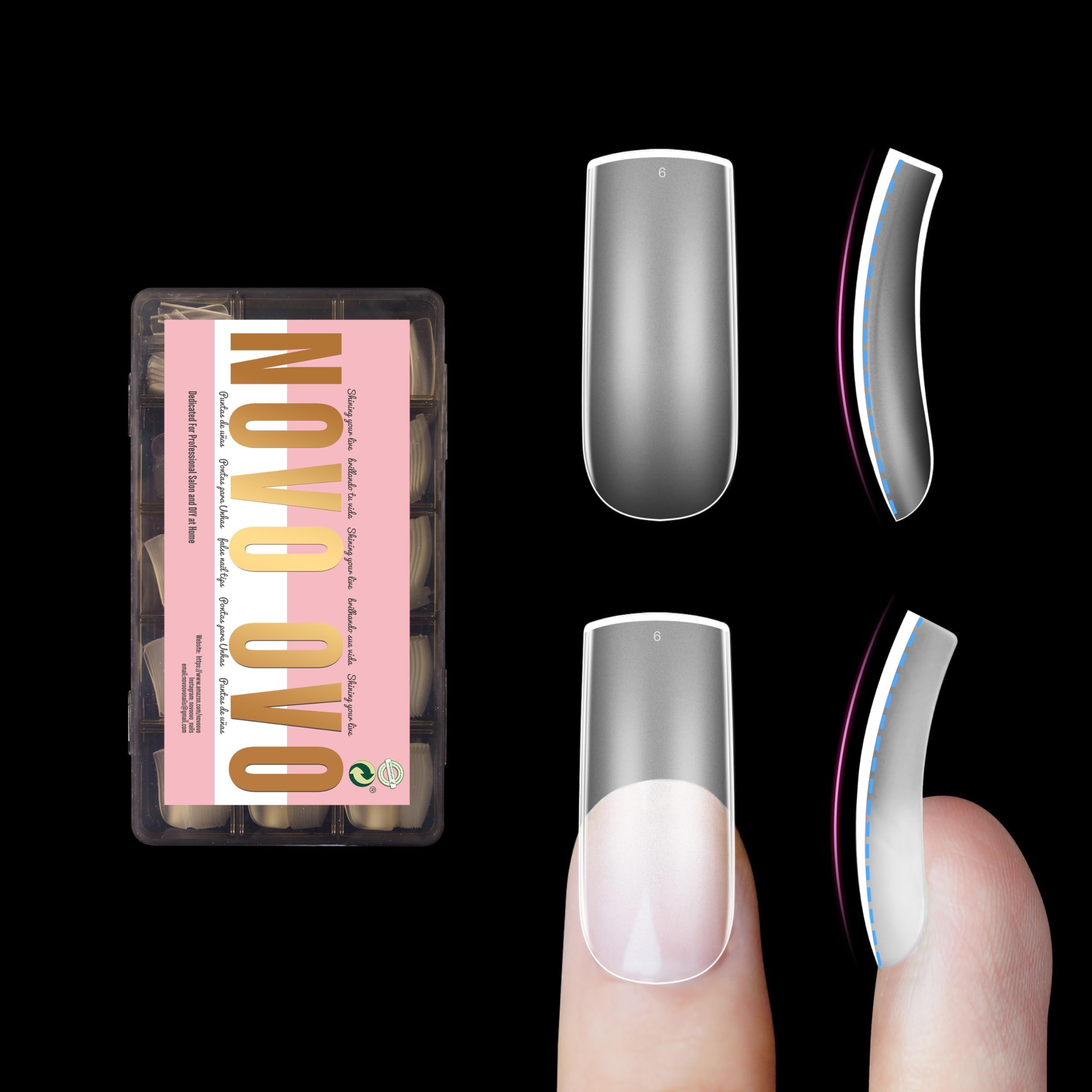 NOVO OVO Halloween Medium Slightly Curved Nail Tips – Full Cover Press-On, 15 Sizes, 240pcs