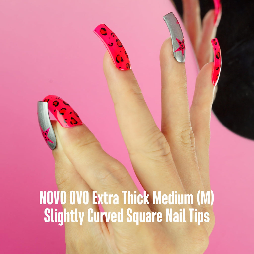 NOVO OVO Halloween Medium Slightly Curved Nail Tips – Full Cover Press-On, 15 Sizes, 240pcs