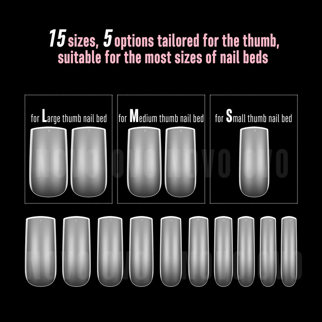 NOVO OVO Halloween Medium Slightly Curved Nail Tips – Full Cover Press-On, 15 Sizes, 240pcs