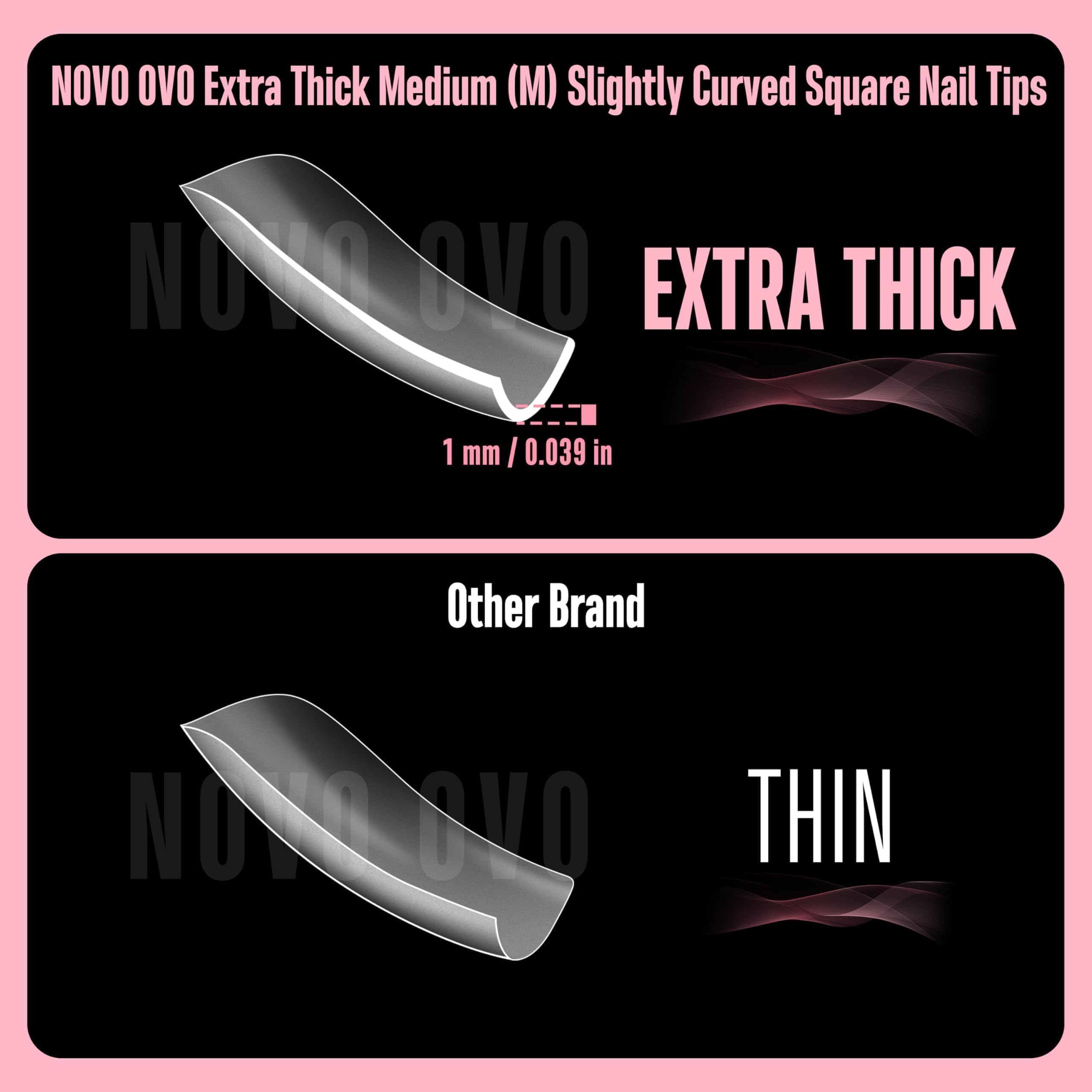 NOVO OVO Halloween Medium Slightly Curved Nail Tips – Full Cover Press-On, 15 Sizes, 240pcs