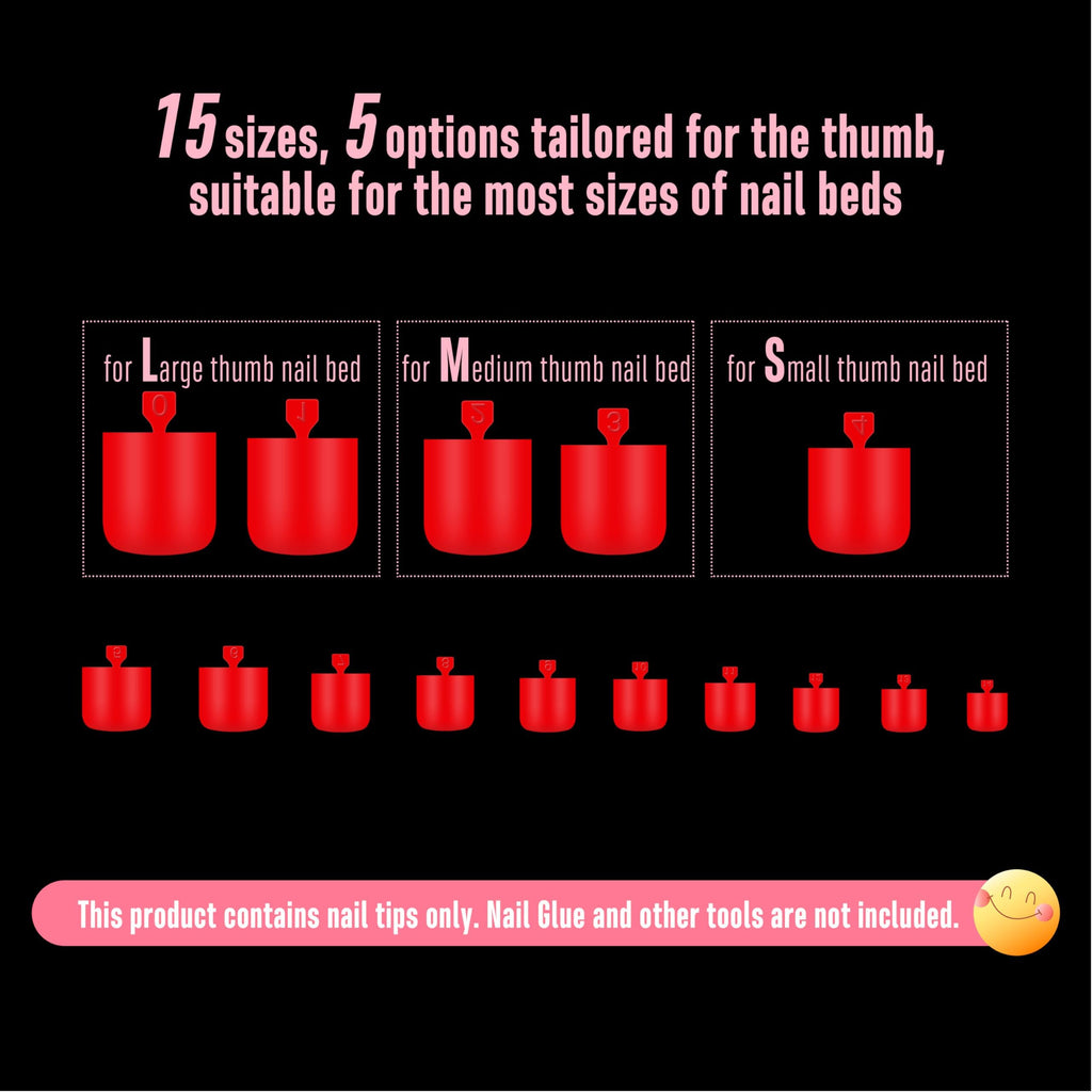 NOVO OVO Red Toe Nail Tips Square - 240Pcs Soft Gel Press On Toenails, 15 Sizes, Wide Fit