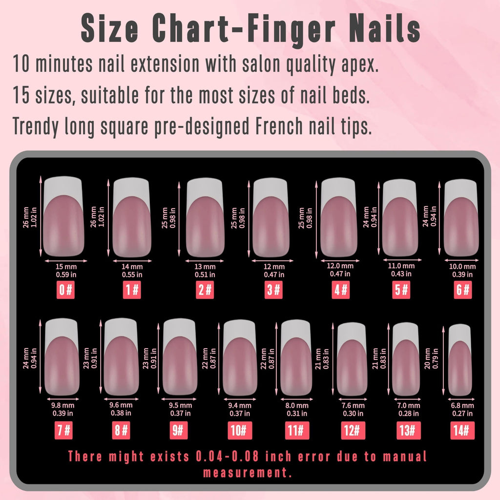 NOVO OVO French Tip Matching Press-on Nails Set – Berry Pink, Soft Gel Extension, 360 pcs
