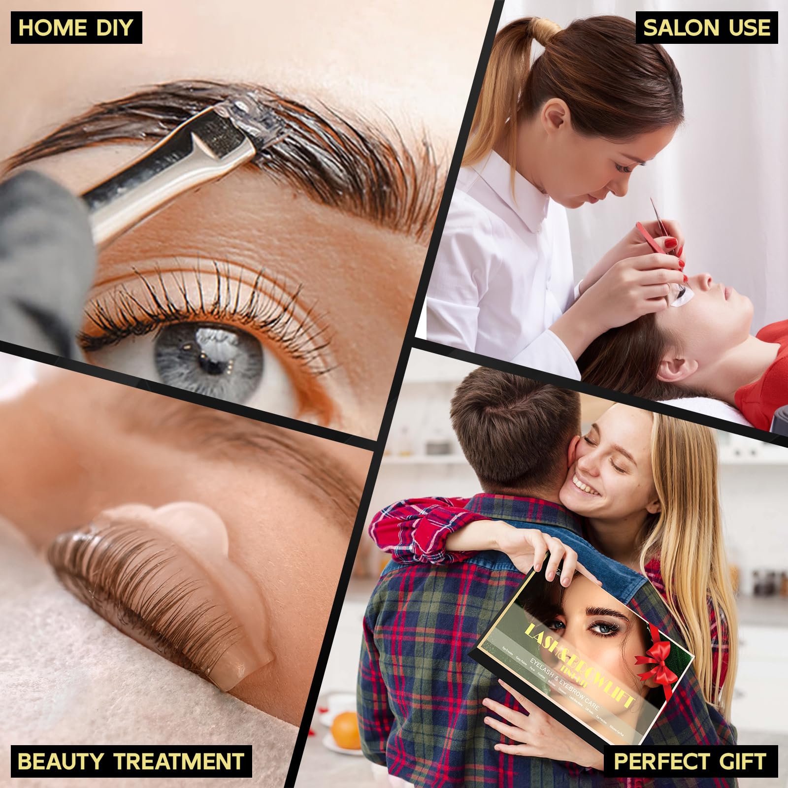 Novobey Upgraded Lash Lift & Brow Lamination Kit 4in1 – Double Black Brown, Salon & Home Use