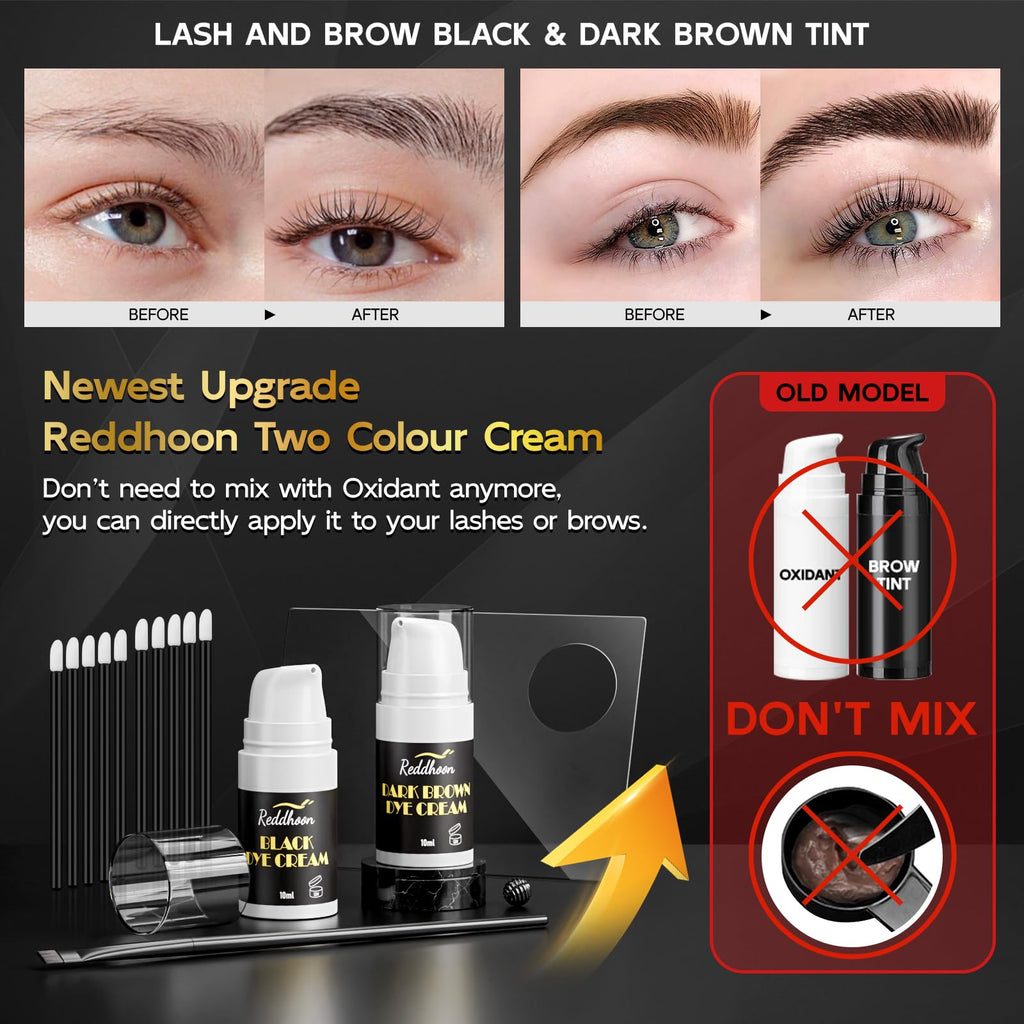 Novobey Upgraded Lash Lift & Brow Lamination Kit 4in1 – Double Black Brown, Salon & Home Use