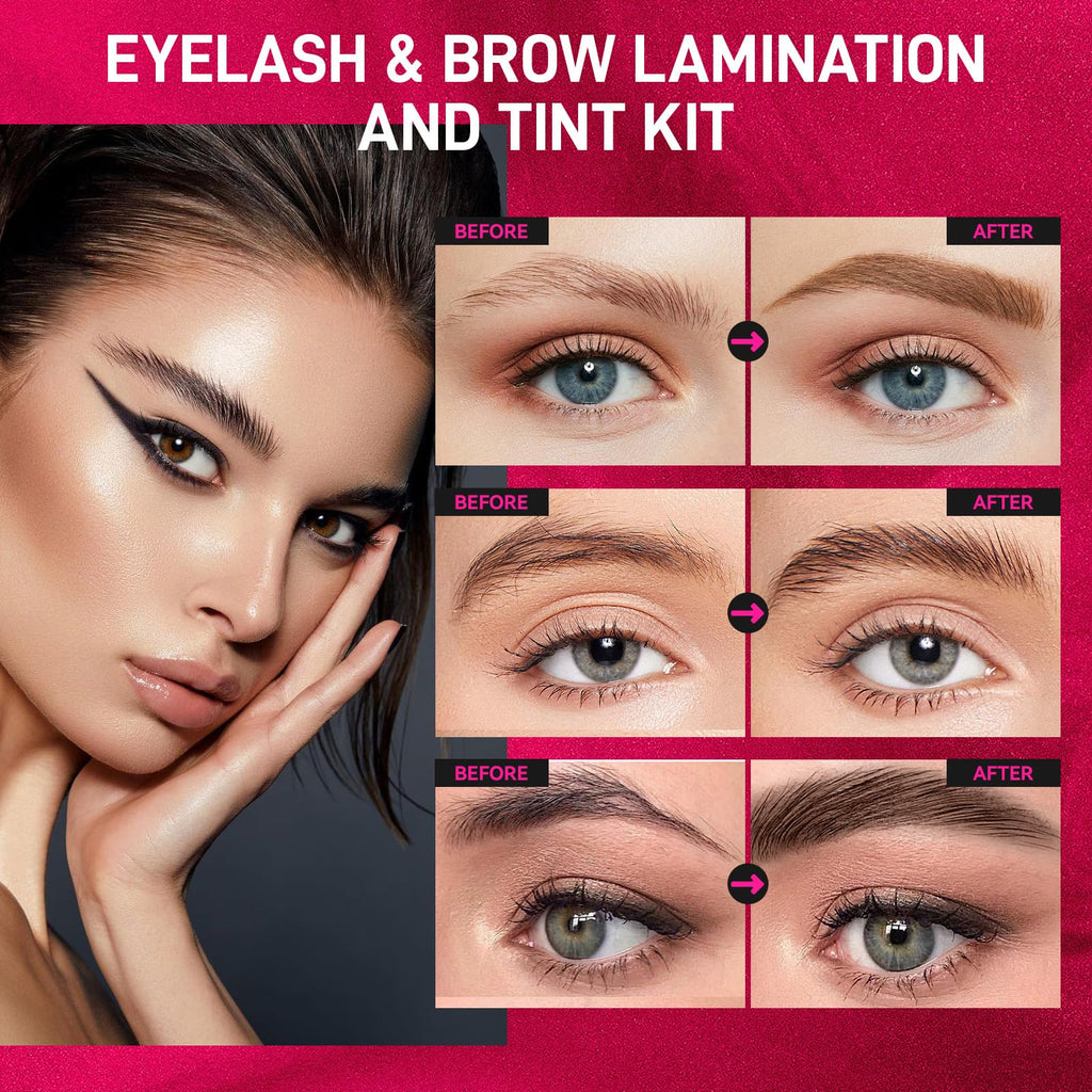 Novobey 6-in-1 Lash Lift & Brow Lamination Kit – Curl, Color, and Complete Tools for Home Use