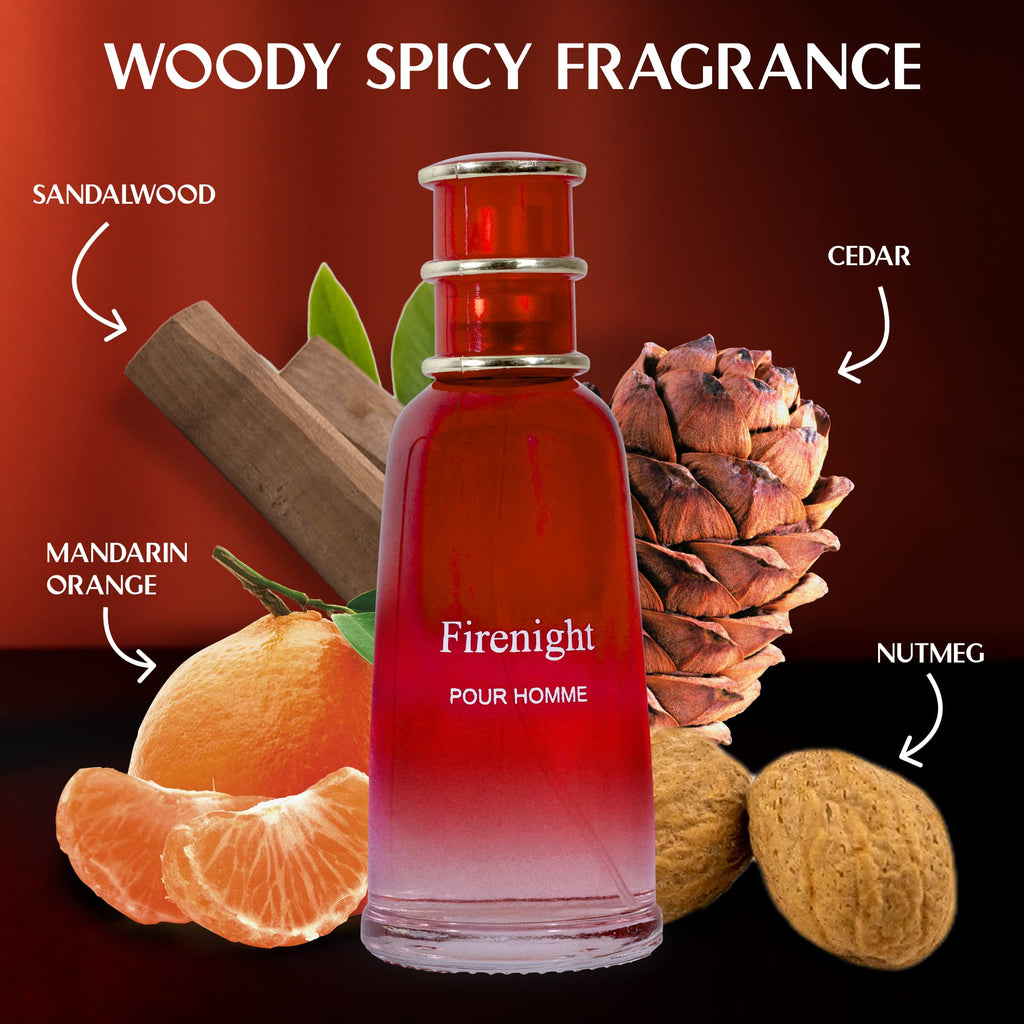 NovoGlow Firenight Pour Homme – Eau de Parfum for Men, 3.4 oz | Daywear & Casual Fragrance