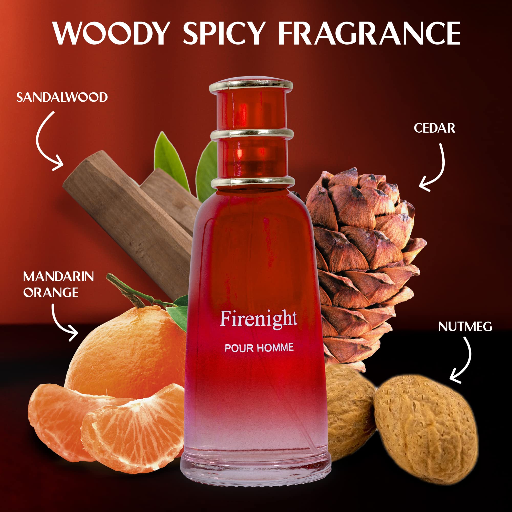 NovoGlow Firenight Pour Homme – Eau de Parfum for Men, 3.4 oz | Daywear & Casual Fragrance