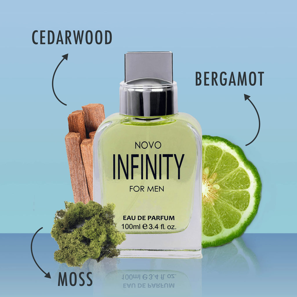 NovoGlow Infinity for Men – 3.4 oz Eau de Parfum Spray | Fresh Citrus-Floral Notes