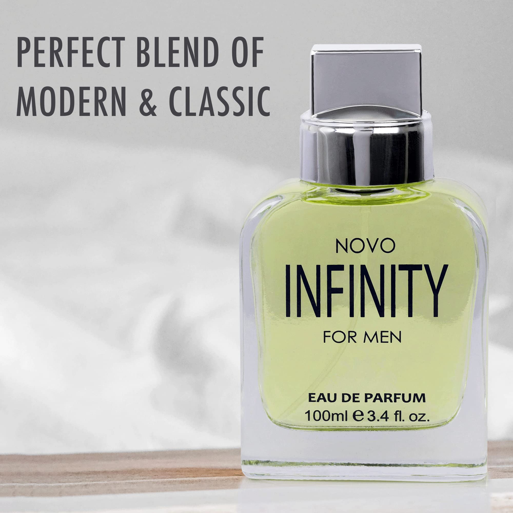 NovoGlow Infinity for Men – 3.4 oz Eau de Parfum Spray | Fresh Citrus-Floral Notes