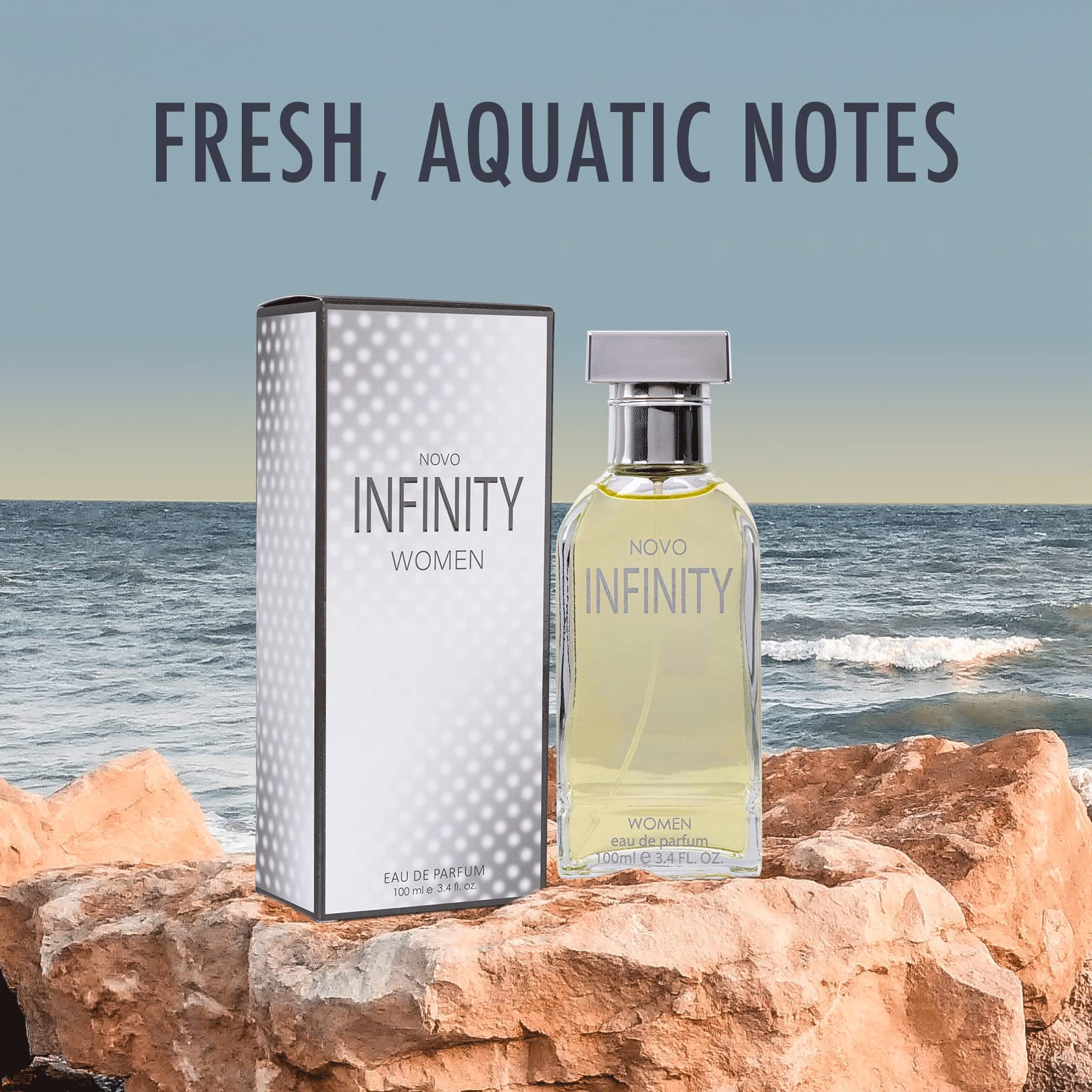 NovoGlow Infinity for Women – Eau de Parfum Spray 3.4 oz | Citrus, Floral & Musk