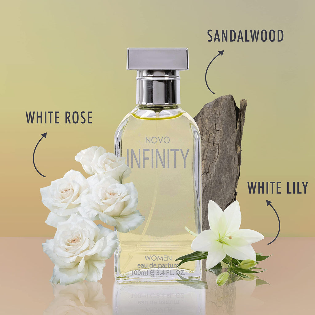 NovoGlow Infinity for Women – Eau de Parfum Spray 3.4 oz | Citrus, Floral & Musk