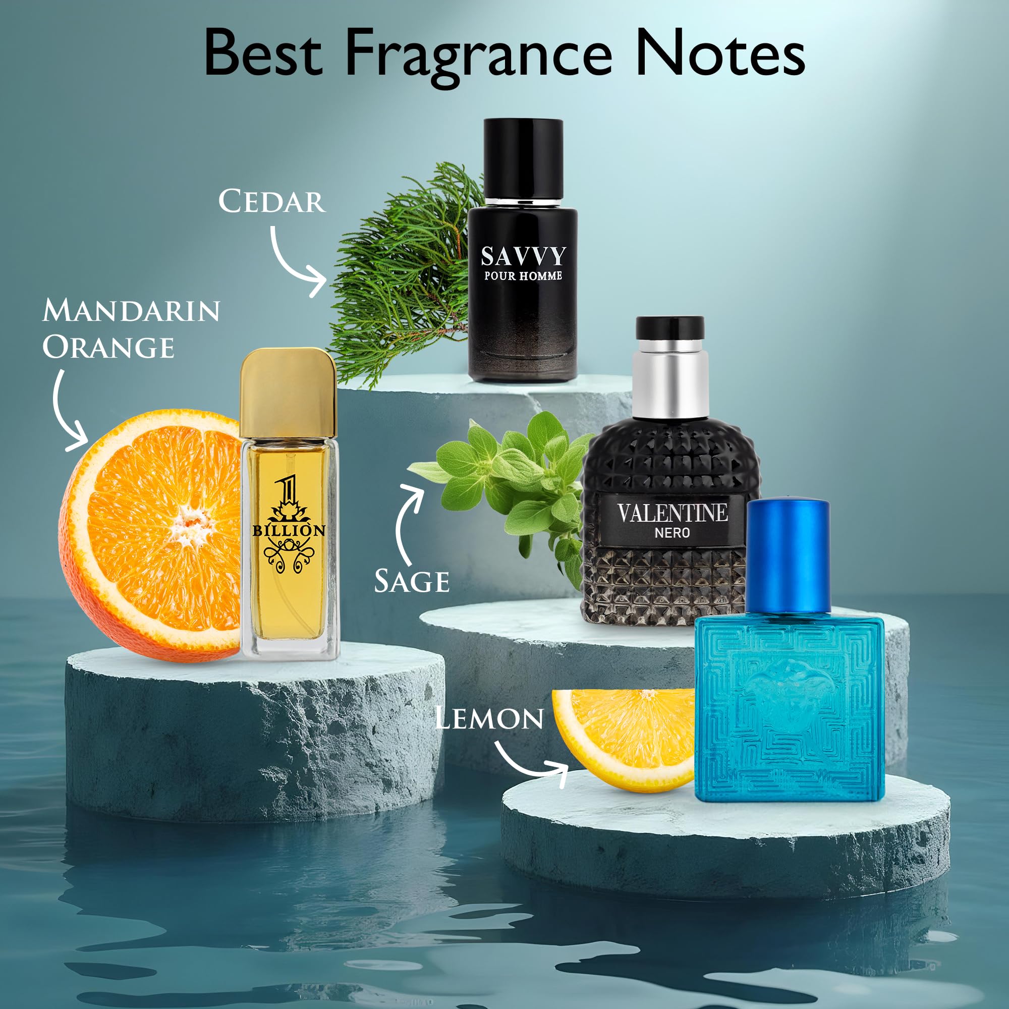 NovoGlow Signature Scent 4-Piece Mini Fragrance Set for Men – Verse Adonis, Valentine Nero, Savvy & 1 Billion (30ml Each)