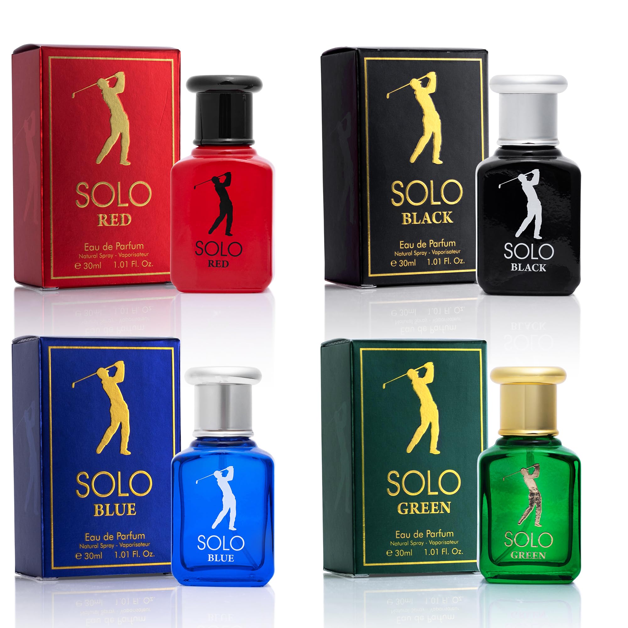 NovoGlow Solo 4-Piece Mini Fragrance Set for Men – 30ml Each, EDP, Paraben-Free