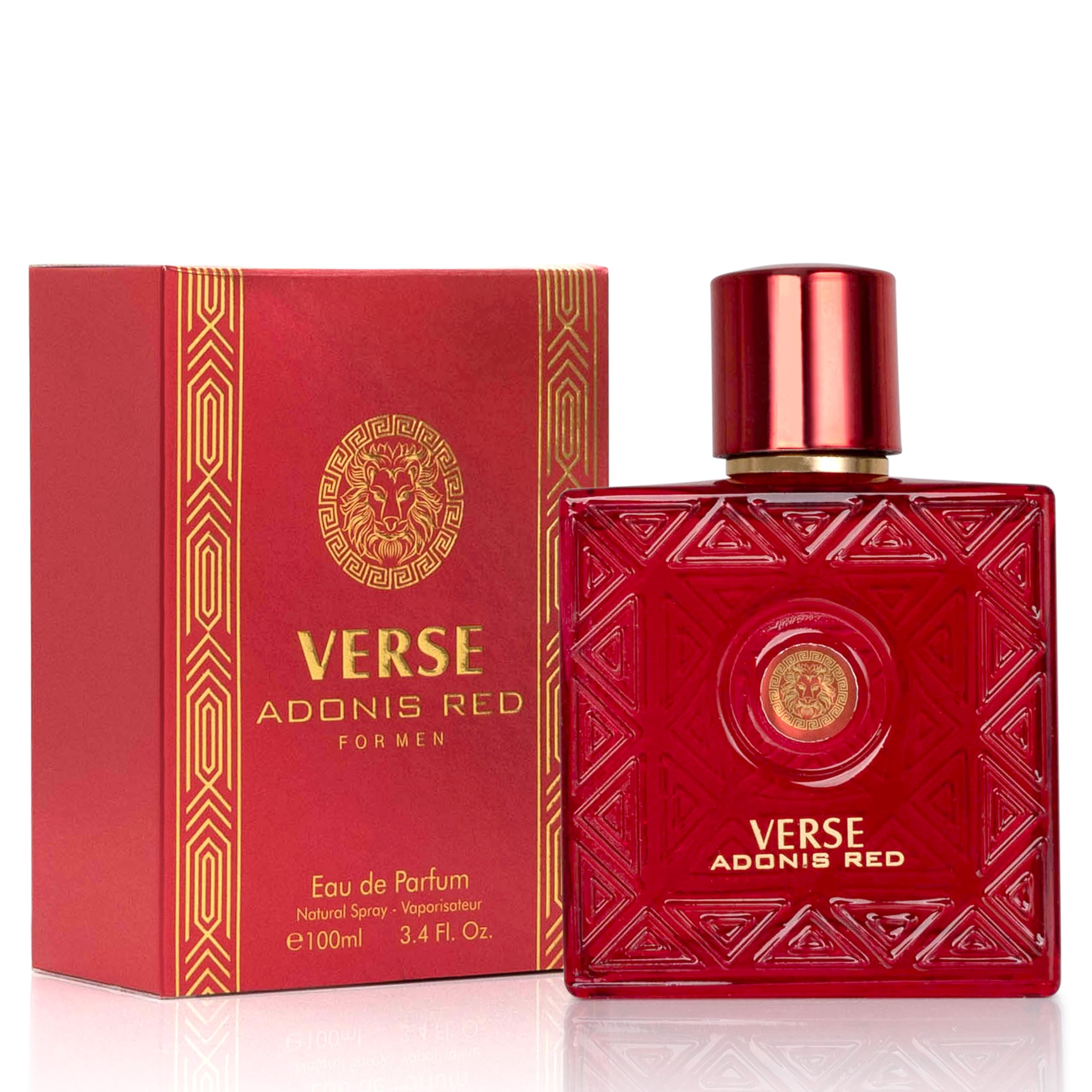 NovoGlow Verse Adonis Red for Men – 100ml EDP | Long-Lasting Fruity-Woody Floral Scent + Carrying Pouch
