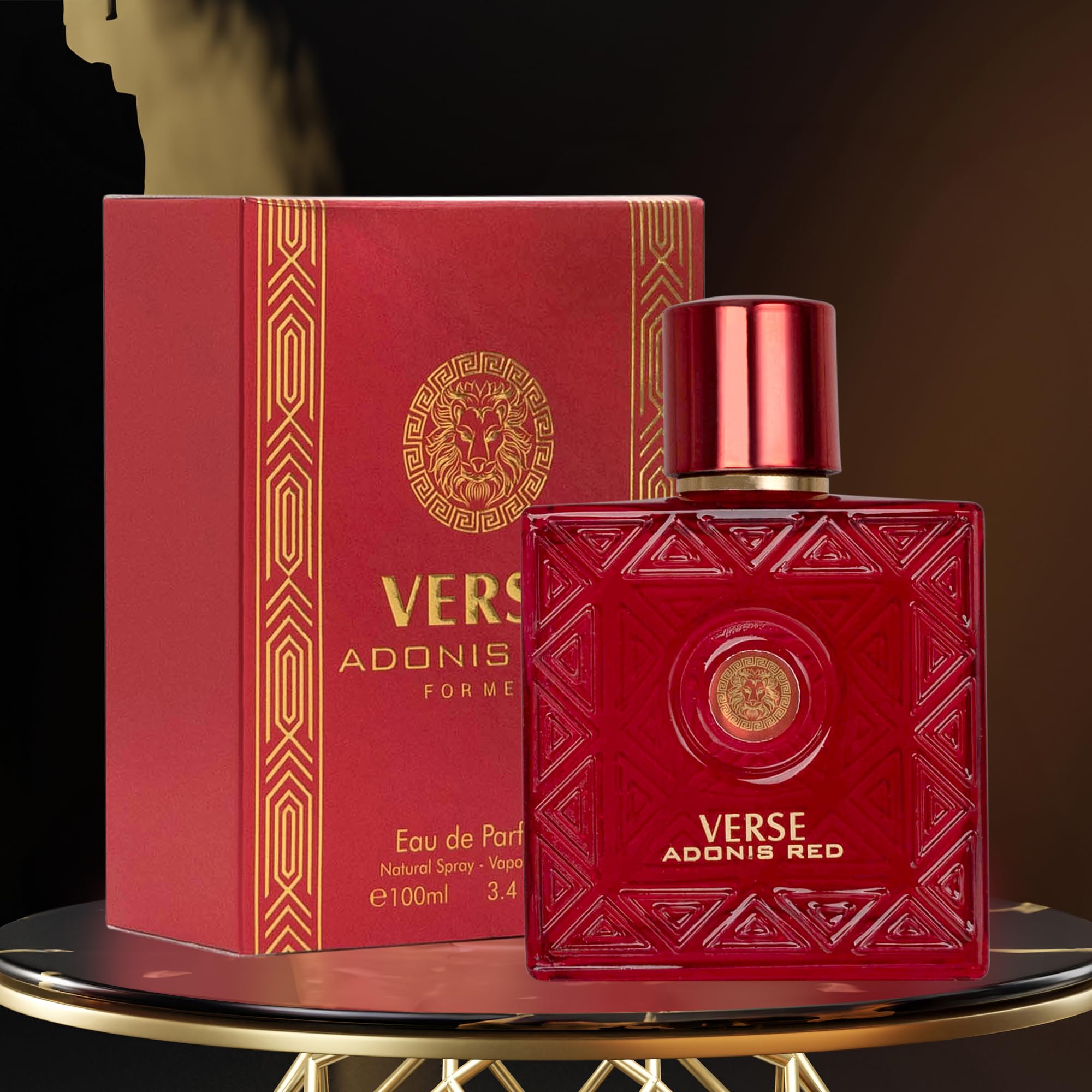 NovoGlow Verse Adonis Red for Men – 100ml EDP | Long-Lasting Fruity-Woody Floral Scent + Carrying Pouch