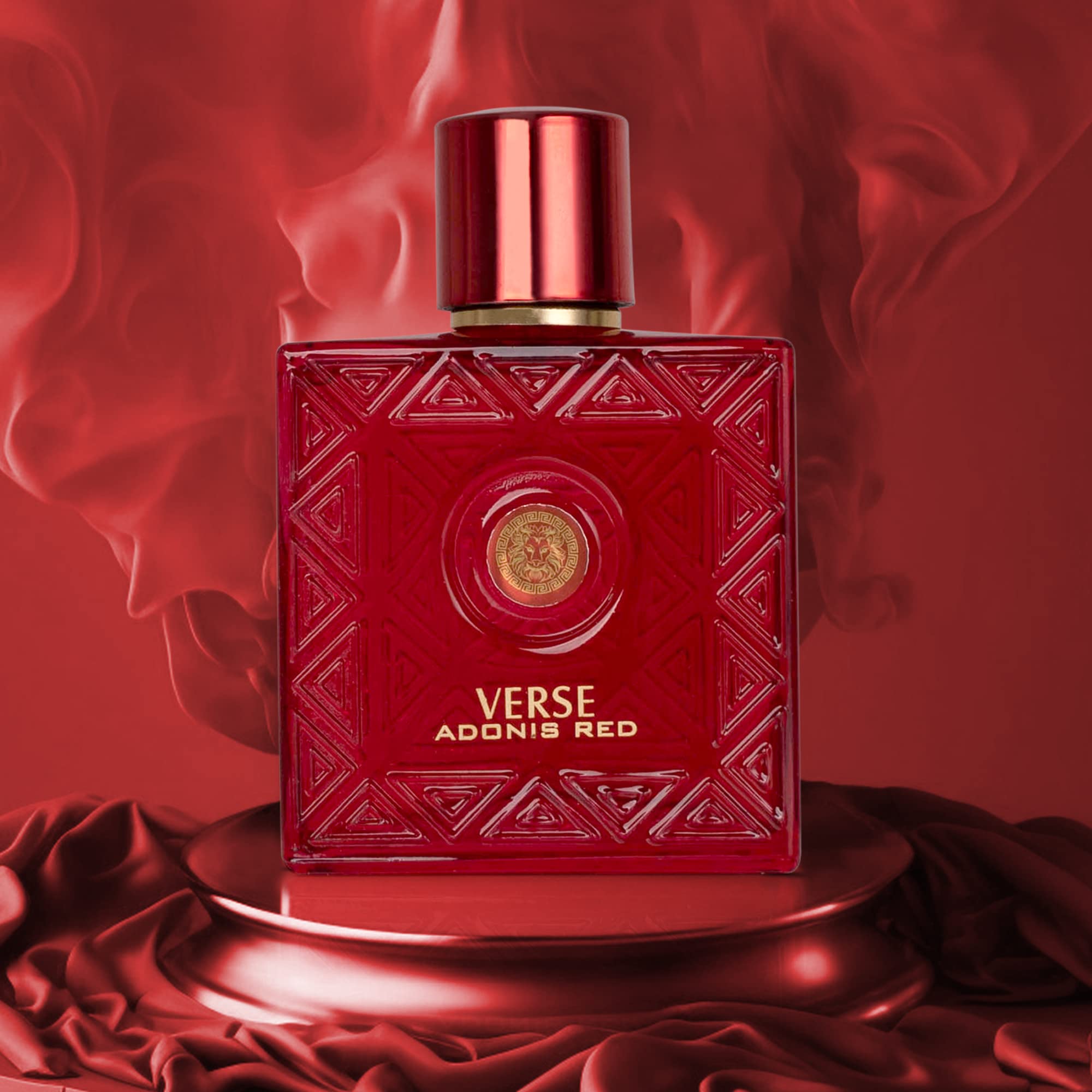 NovoGlow Verse Adonis Red for Men – 100ml EDP | Long-Lasting Fruity-Woody Floral Scent + Carrying Pouch