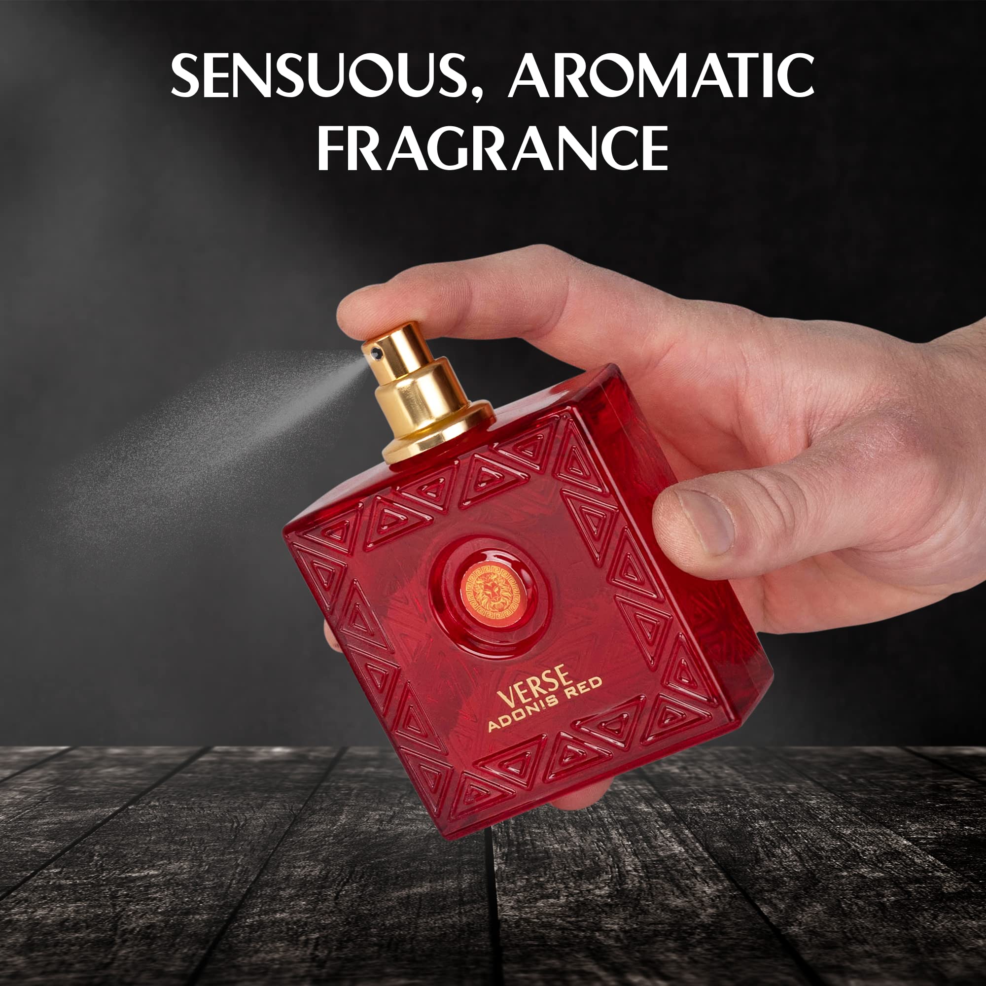 NovoGlow Verse Adonis Red for Men – 100ml EDP | Long-Lasting Fruity-Woody Floral Scent + Carrying Pouch