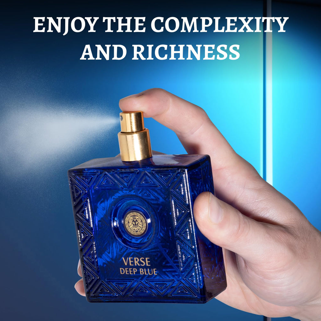 NovoGlow Verse Deep Blue Eau de Parfum for Men – Daywear Cologne, 3.4 oz | Gift-ready