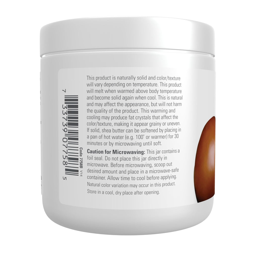 NOW Foods Solutions Shea Butter – 100% Pure Skin Emollient, 7 oz