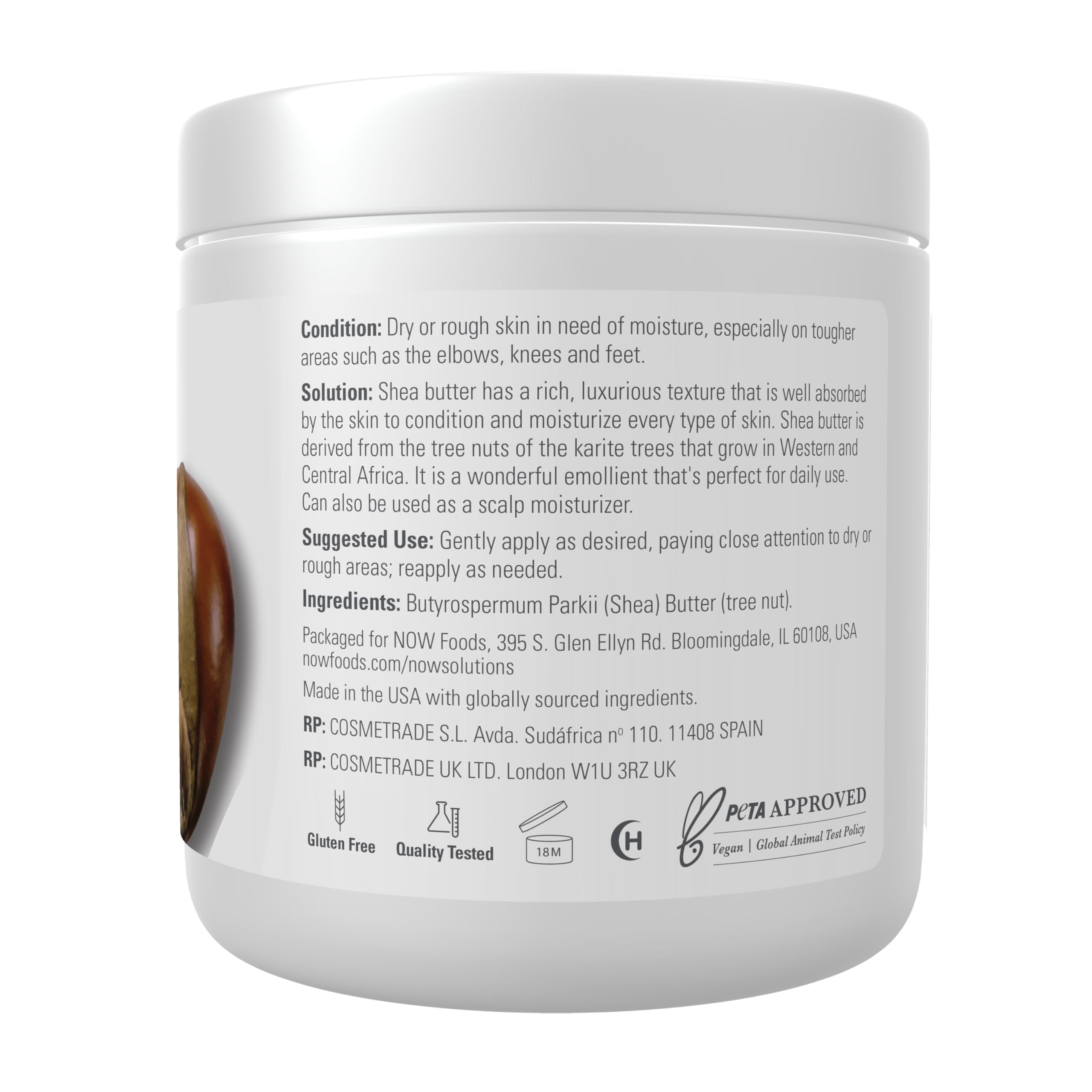NOW Foods Solutions Shea Butter – 100% Pure Skin Emollient, 7 oz