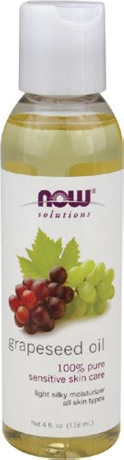 NOW Grape Seed Oil, 4-Ounce (Pack Of 2) – 100% Pure Edible Oil for Cooking & Skin Care