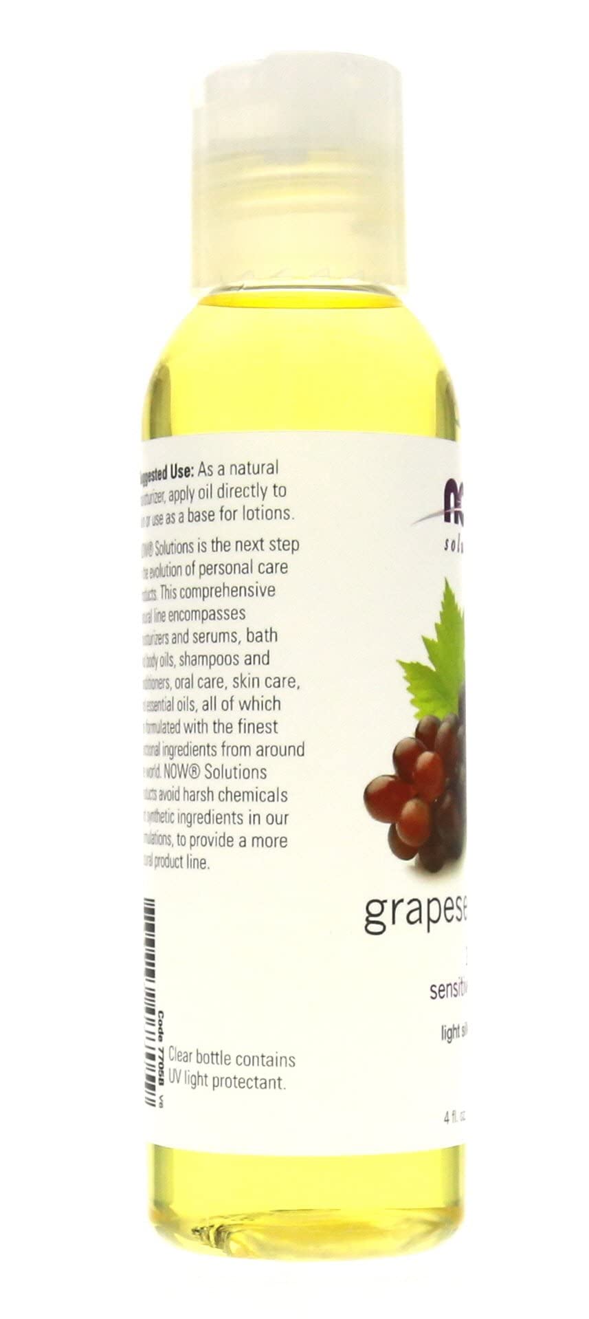 NOW Grape Seed Oil, 4-Ounce (Pack Of 2) – 100% Pure Edible Oil for Cooking & Skin Care