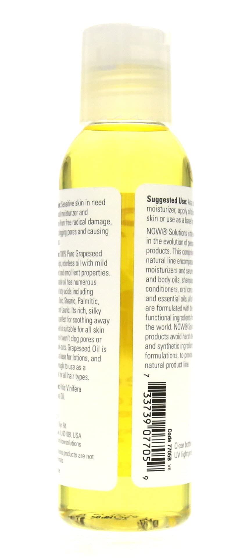 NOW Grape Seed Oil, 4-Ounce (Pack Of 2) – 100% Pure Edible Oil for Cooking & Skin Care