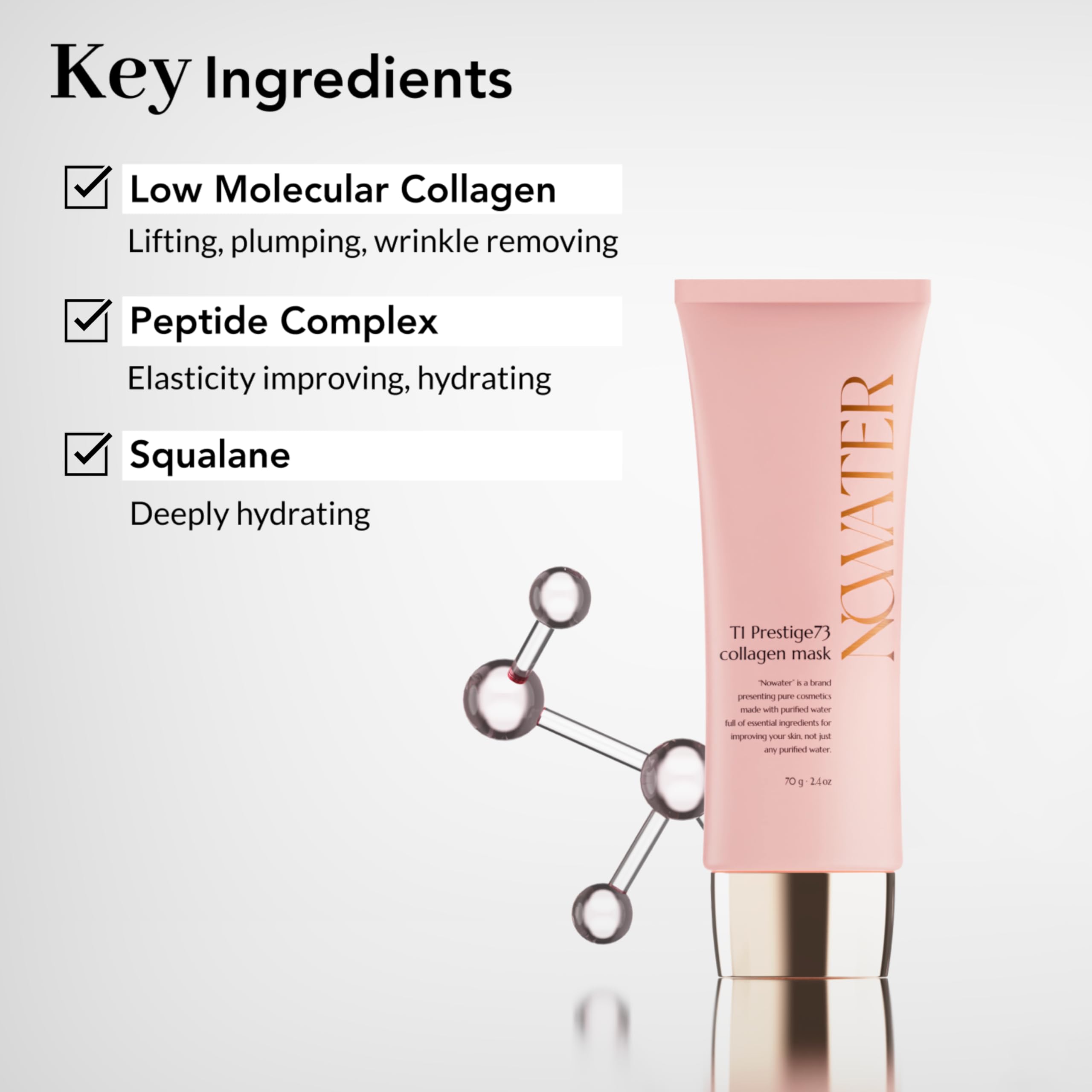 NOWATER Collagen Wrapping Mask – Glass Skin Peel Off, Hydration & Firming