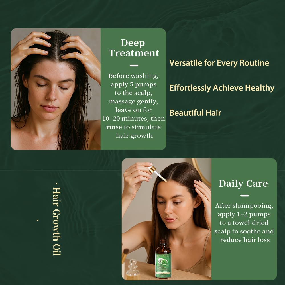 NP NATURES PHILOSOPHY Moroccan Argan Oil & Rosemary Hair Growth Oil Set | Organic Hair Serum, Anti-Frizz, Quick Absorption