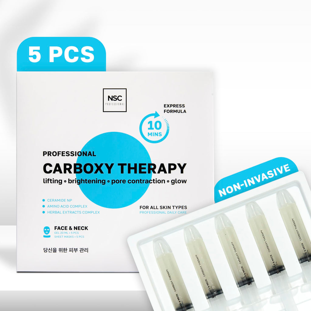 NSC Name Skin Care Carboxy CO2 Therapy Masks Set of 5 – Hydrating Oxygen Treatment for Face & Neck