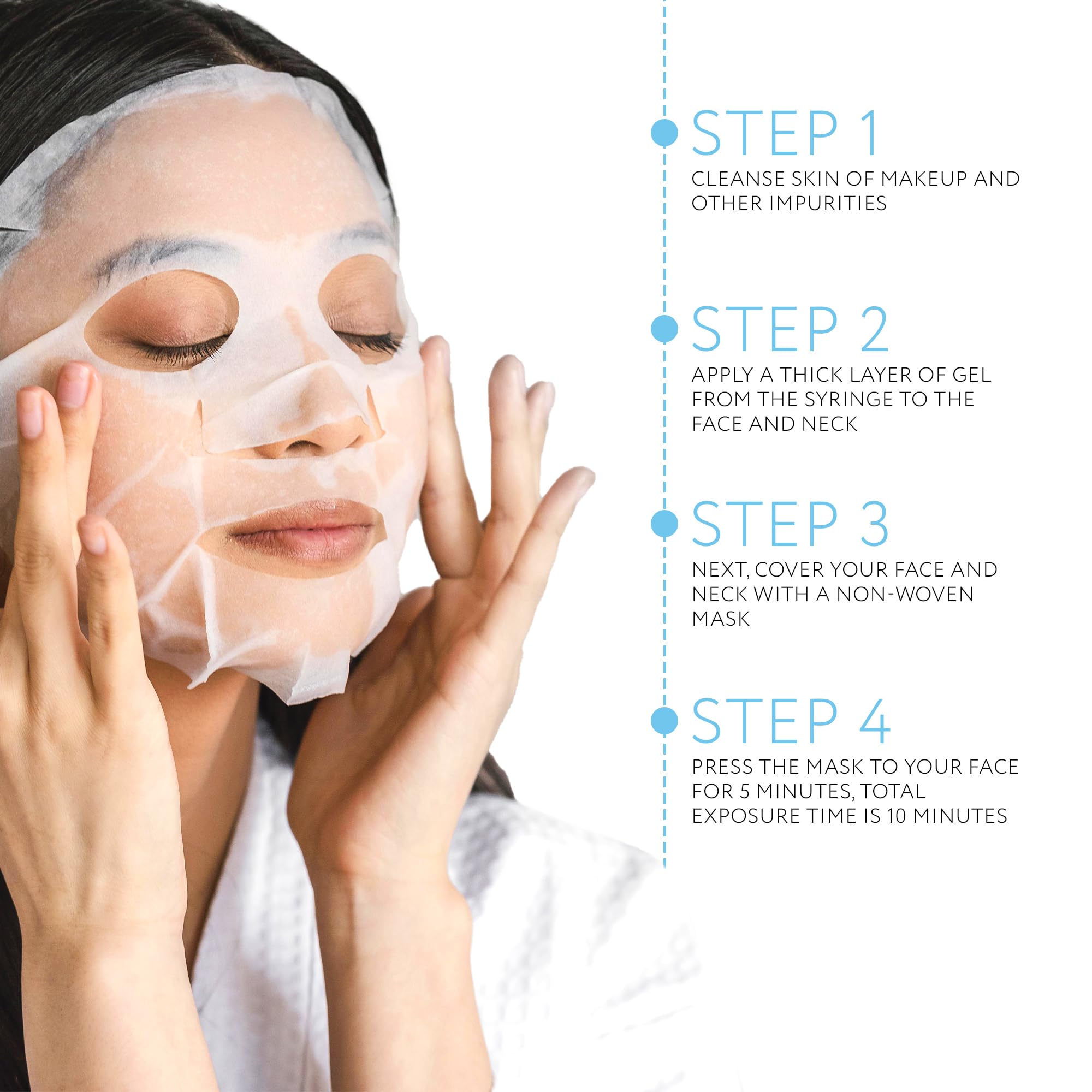 NSC Name Skin Care Carboxy CO2 Therapy Masks Set of 5 – Hydrating Oxygen Treatment for Face & Neck