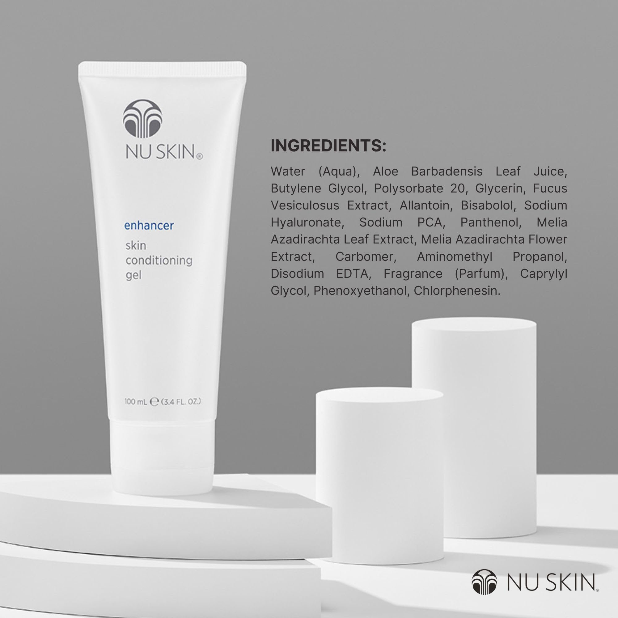 Nu Skin Enhancer Skin Conditioning Gel | Aloe Vera Hydration & Soothing Comfort | Lightweight Moisturizer, 3.4 fl oz, 2-Pack
