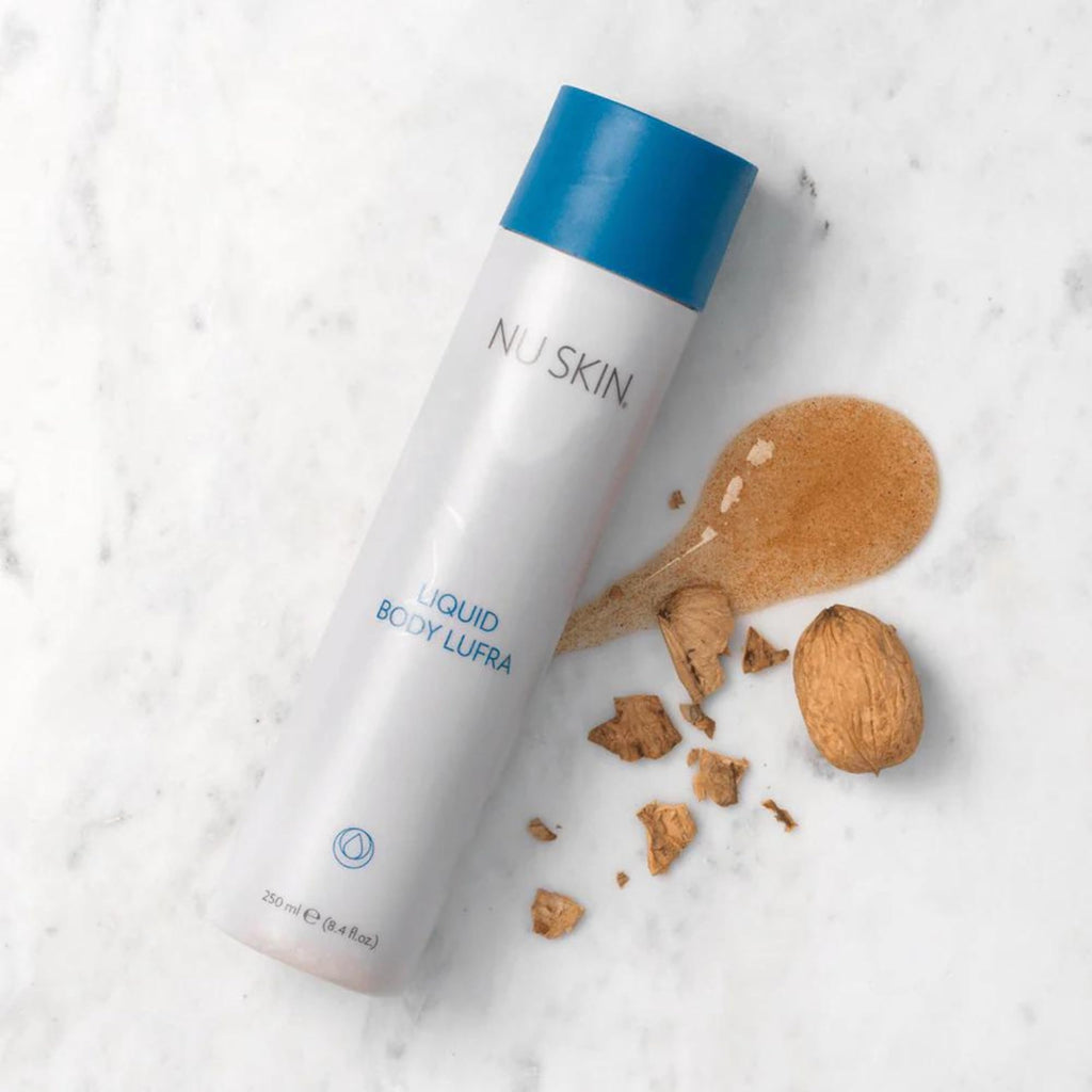 Nu Skin Liquid Body Lufra | Exfoliating Body Wash with Walnut Shells, Aloe Vera & Glycerin | 2 x 8.4 oz