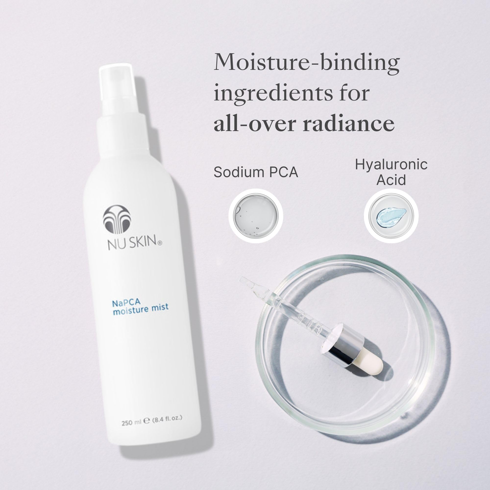 Nu Skin NaPCA Moisture Mist – Hydrating Hyaluronic Spray for Face, Body & Hair (8 oz)