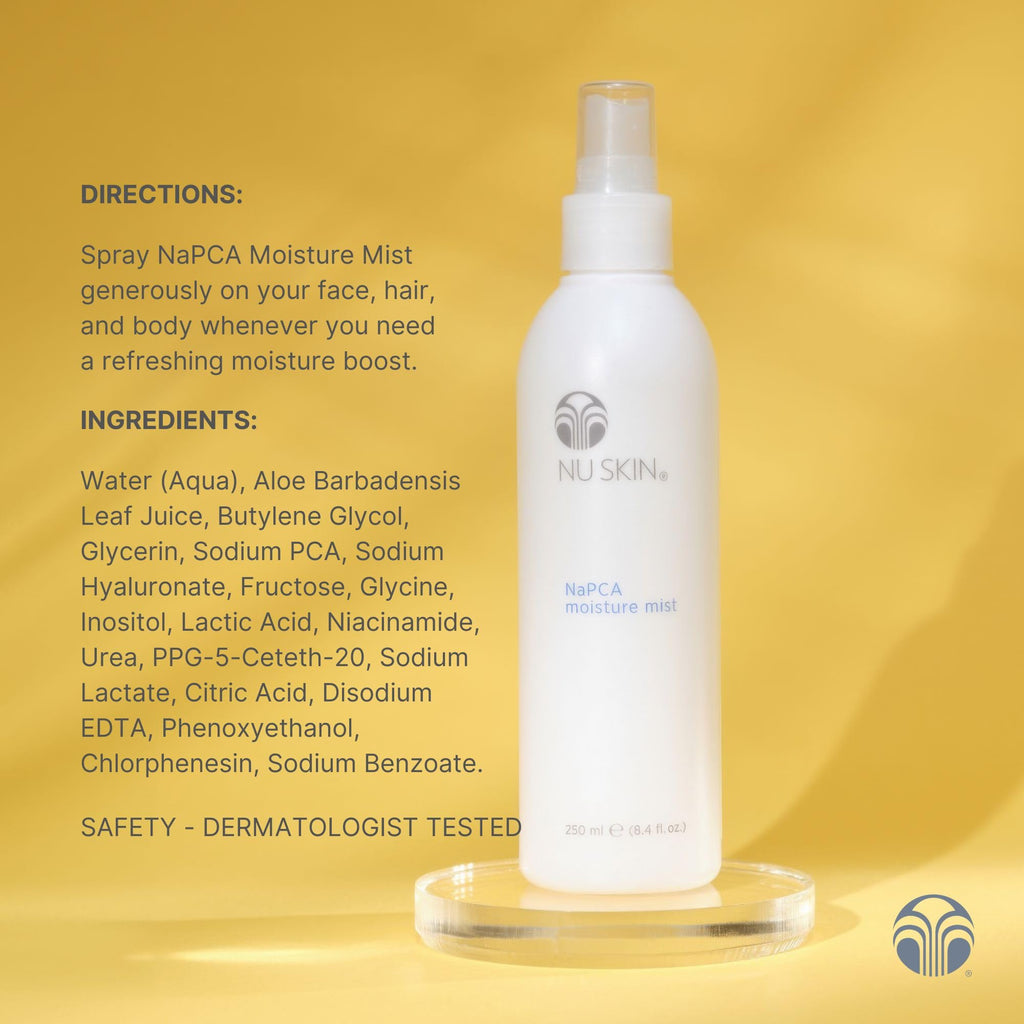 Nu Skin NaPCA Moisture Mist – Hydrating Hyaluronic Spray for Face, Body & Hair (8 oz)