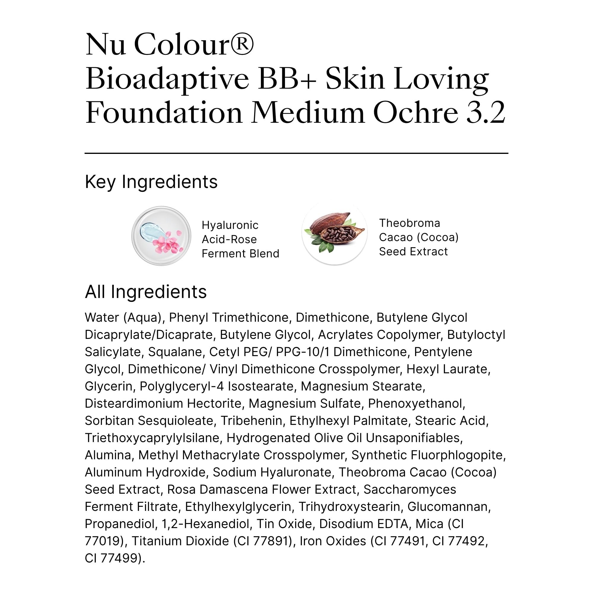 Nu Skin Nu Colour Bioadaptive BB+ Foundation – Medium Ochre 3.2 | Lightweight Hydration, Dewy Finish & SPF 15