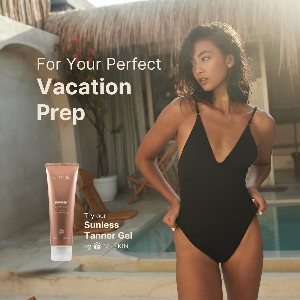 Nu Skin Sunright Insta Glow Self Tanner Gel – Natural Face & Body Tan | 4.2 oz, 2-Pack