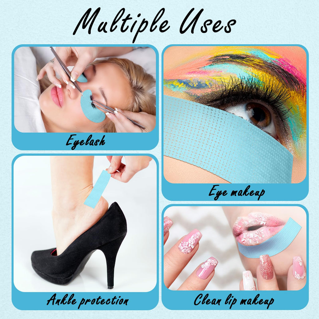 Nuanchu 4 Rolls Lash Tape for Eyelash Extensions – Breathable Skin-Friendly Blue Microporous Tape 0.98in x 3.9yd