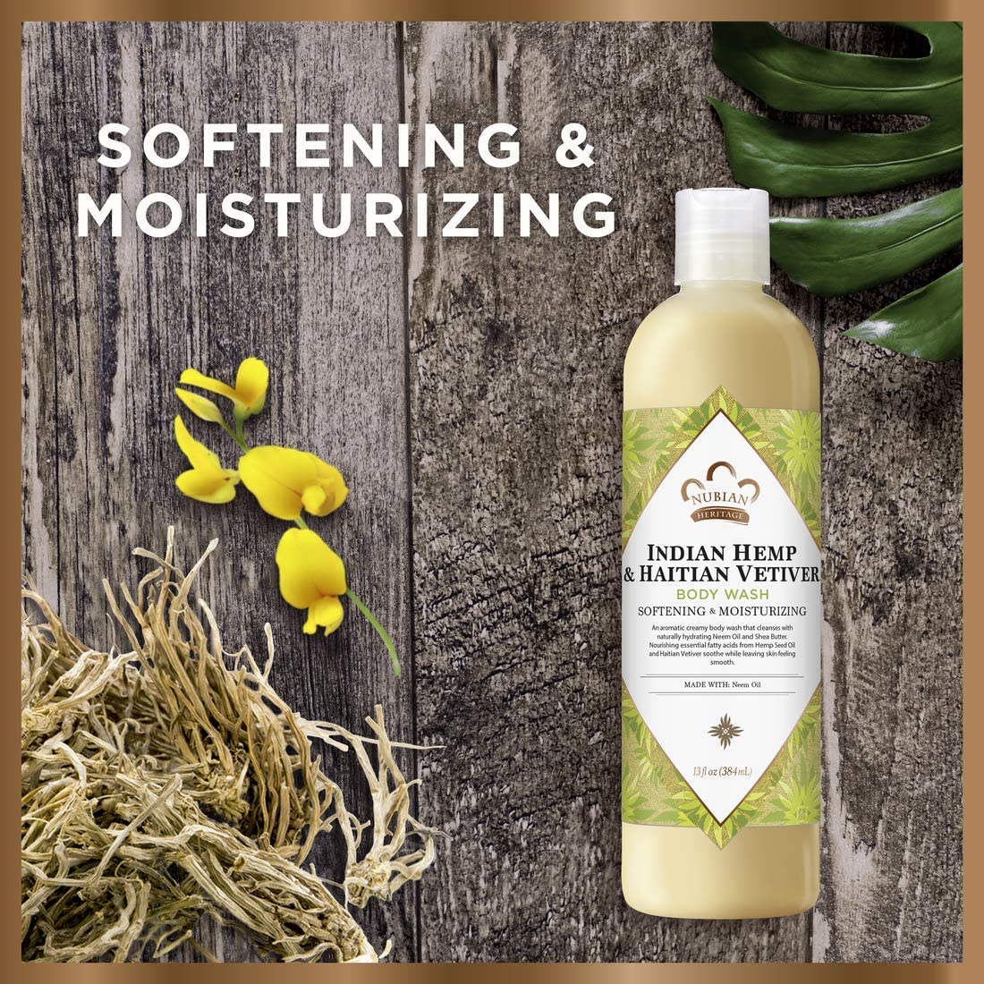 Nubian Heritage Body Wash Indian Hemp & Haitian Vetiver – 13 oz