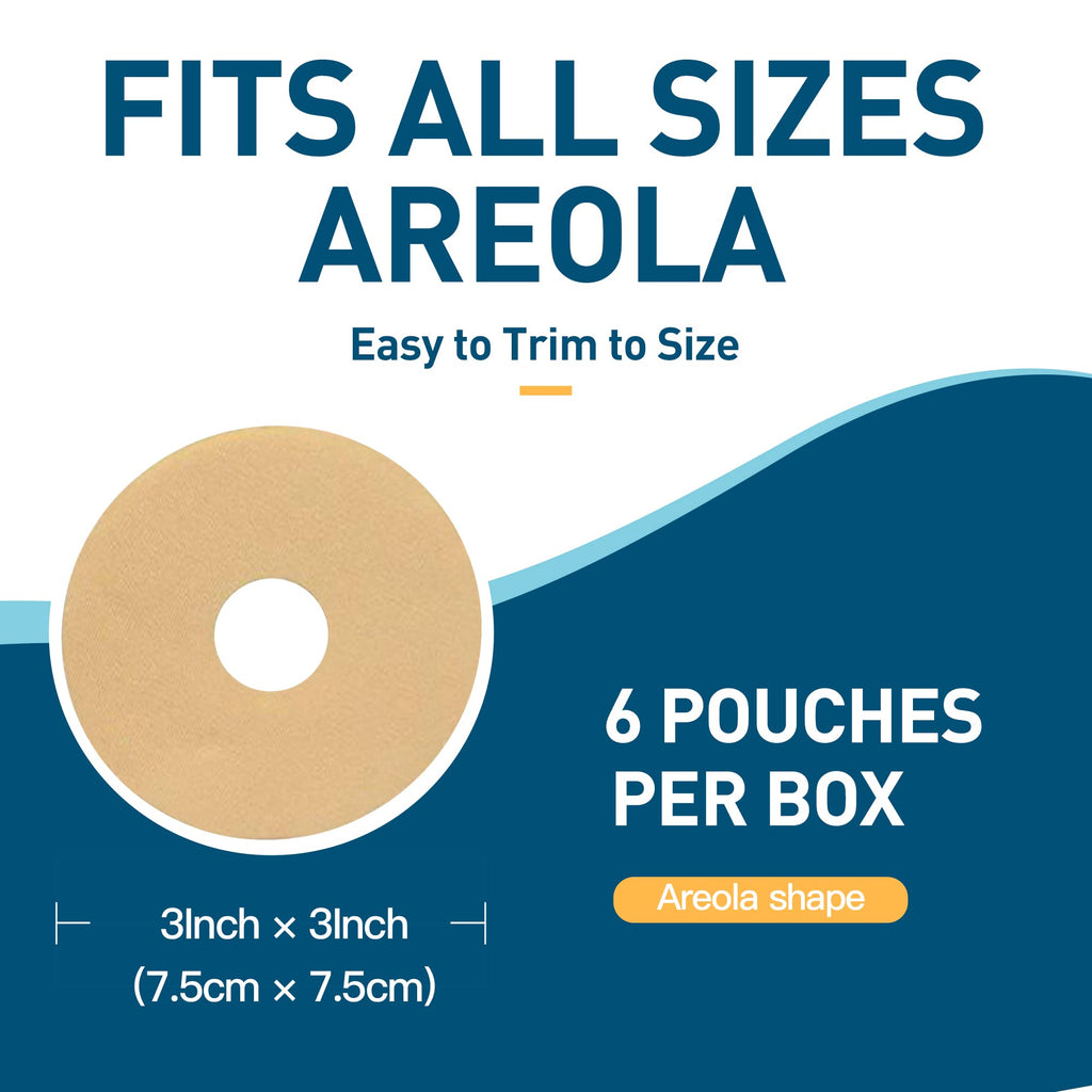 Nubical 6-Pack Silicone Breast Scar Sheets Tape – Round Blue Post-Surgery Scar Care