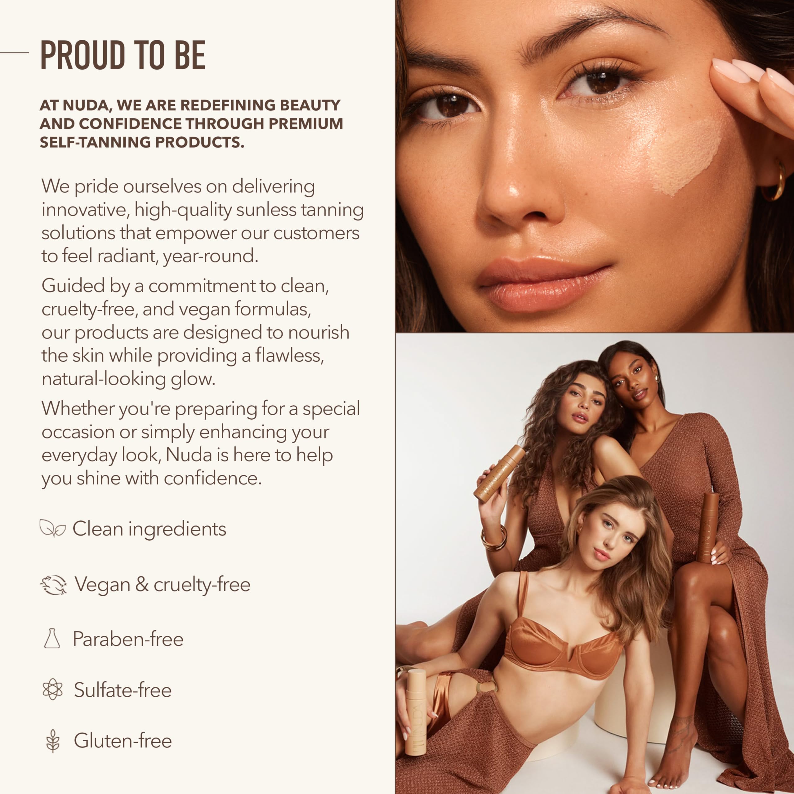 Nuda Ultra Dark BronzeFoam Self Tanning Mousse | Fast-Drying, Streak-Free Sunless Tanner | 190mL