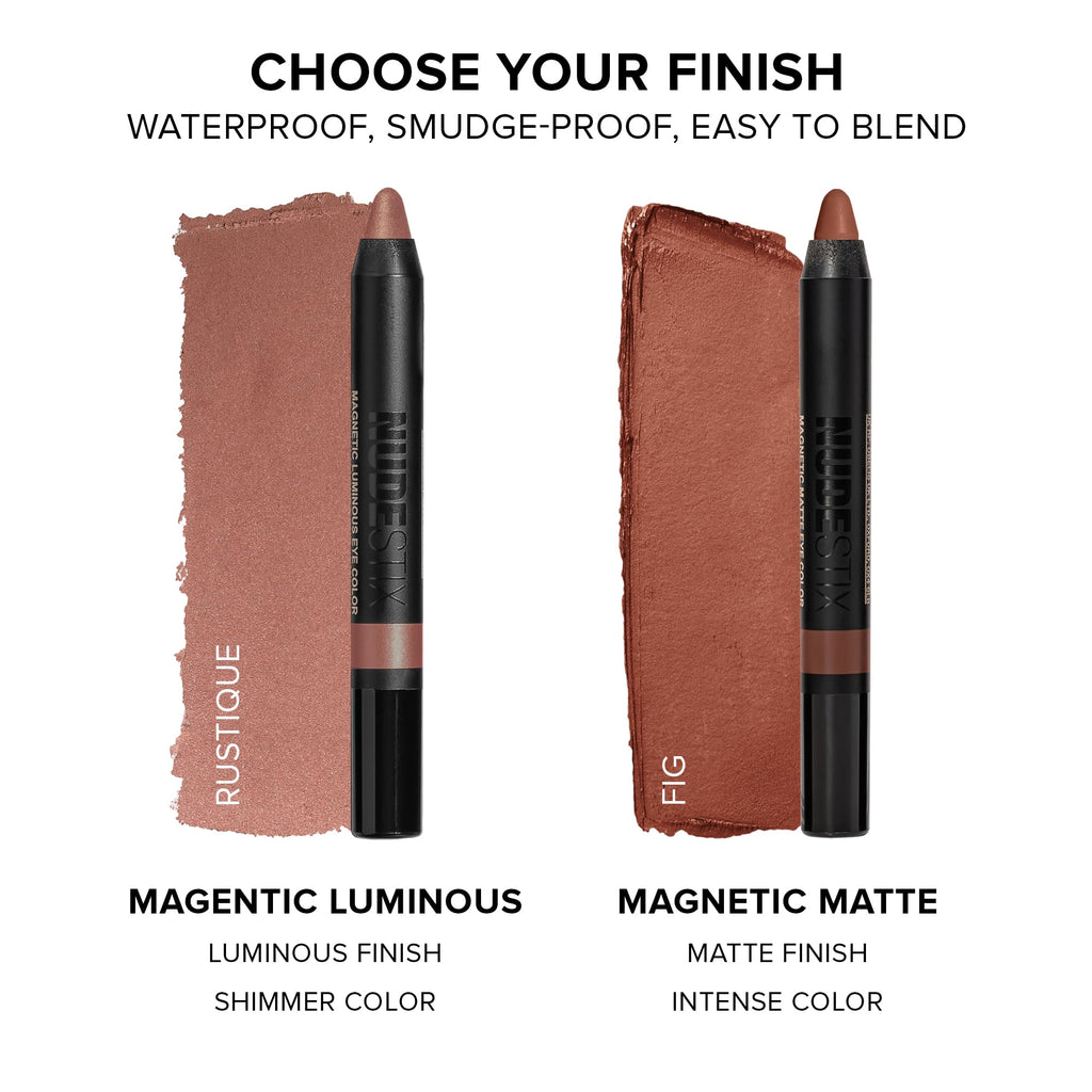 Nudestix Magnetic Luminous Eye Color Burnish – 4-in-1 Eye Pencil (Shadow, Liner, Primer & Highlighter) Waterproof Satin Finish