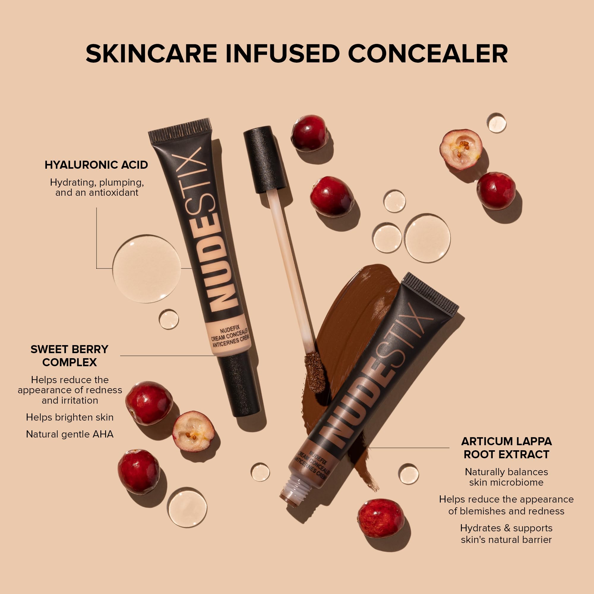Nudestix NudeFix Cream Concealer Nude 5.5 – Hydrating, Natural Finish