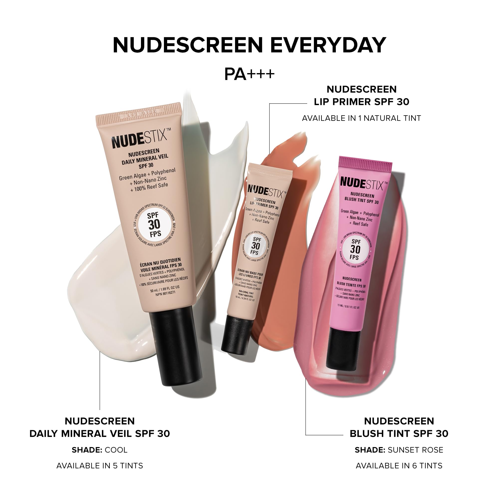 Nudestix Nudescreen Daily Mineral Veil SPF 30 – Warm Tint, Lightweight, Oil-Free