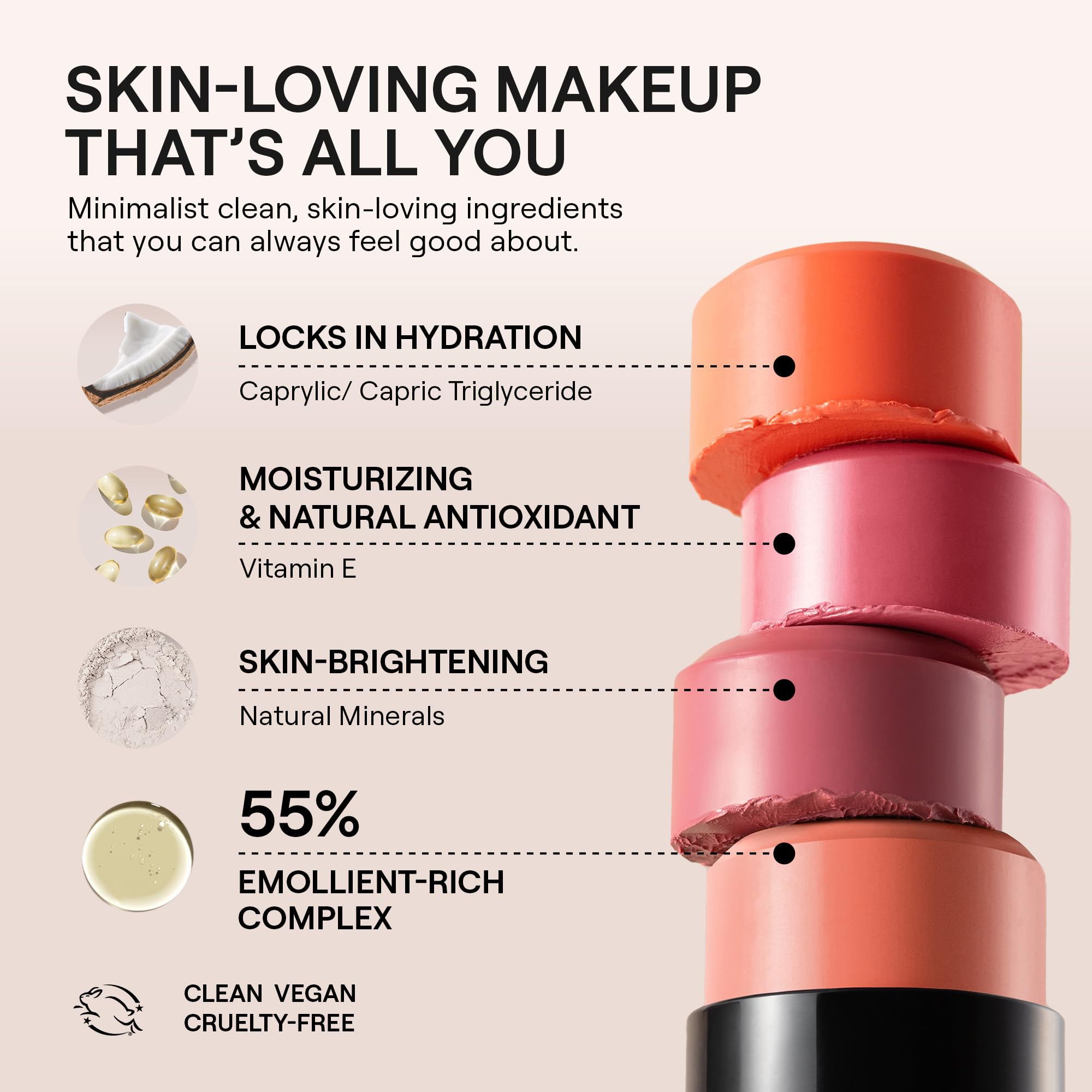 Nudestix Nudies Bloom All Over Dewy Color – 3-in-1 Cream Blush Stick in Poppy Girl