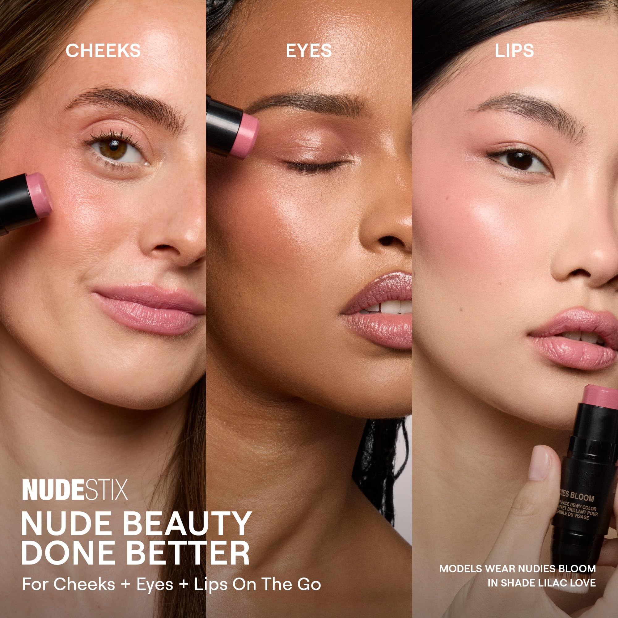 Nudestix Nudies Bloom All Over Dewy Color – 3-in-1 Cream Blush Stick in Poppy Girl