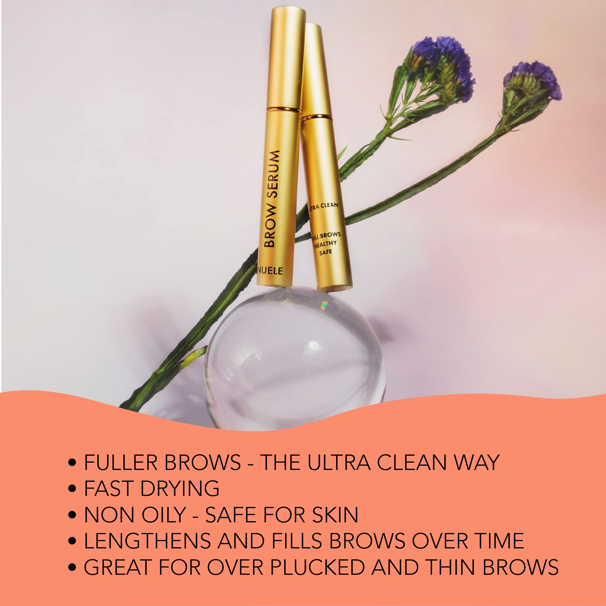 Nuele Brow Serum | Fuller Brows Naturally • Clean Beauty 0.17 fl oz