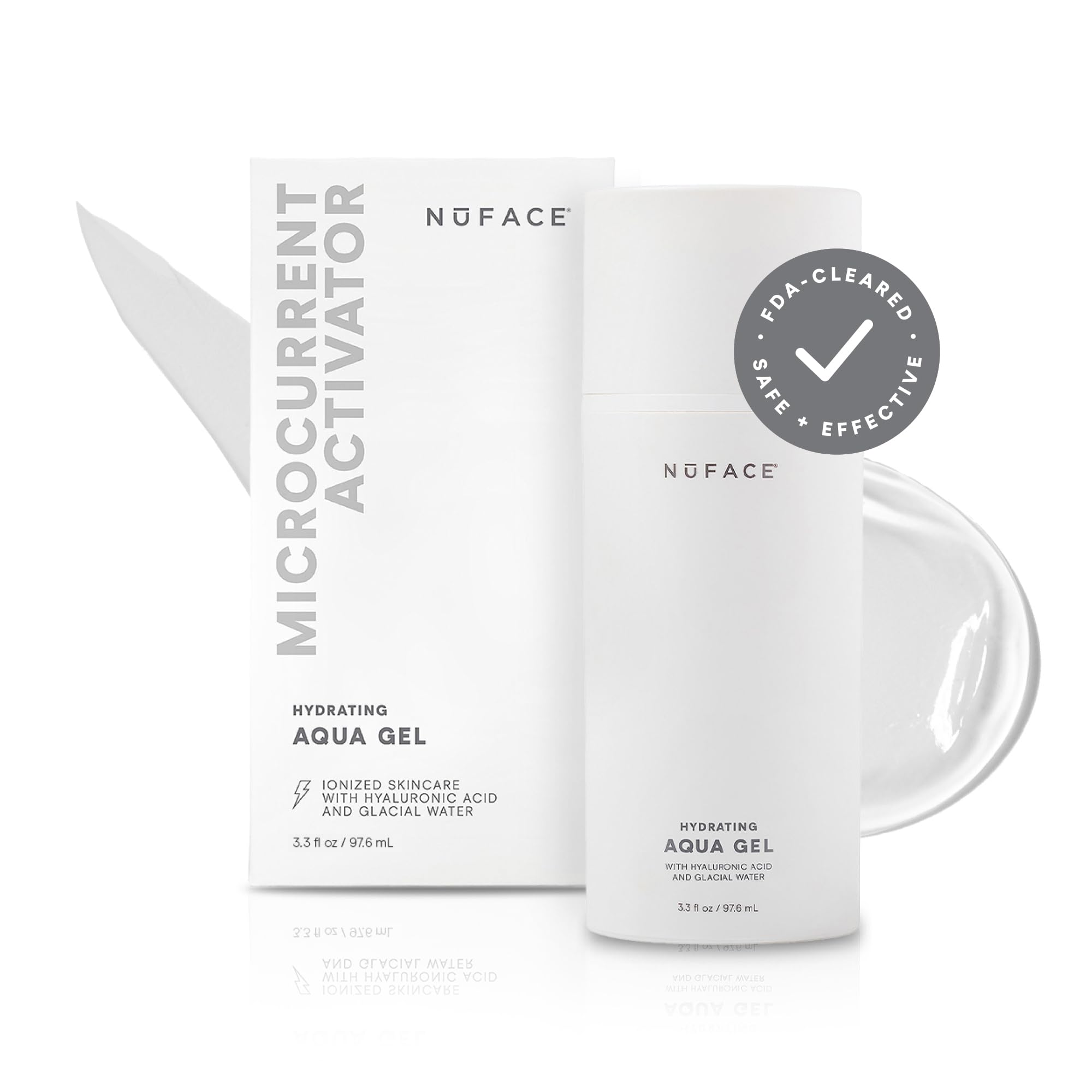 NuFACE Aqua Gel Activator – Conductive Microcurrent Gel with IonPlex & Hyaluronic Acid (3.3 oz)