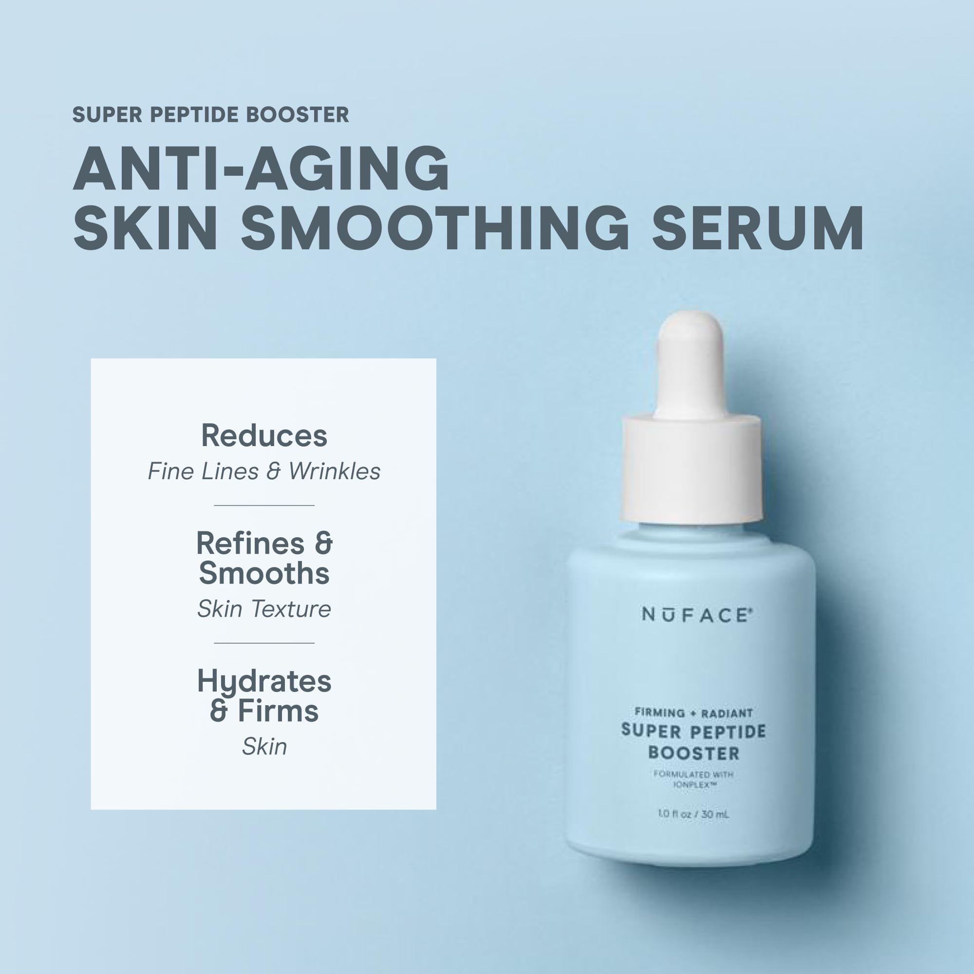 NuFACE Super Peptide Booster Face Serum | Firming, Hydration & IonPlex Prep for Microcurrent