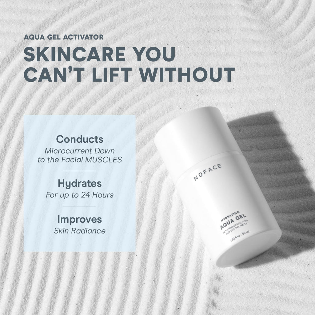 NuFACE Aqua Gel Activator – Conductive Microcurrent Gel with IonPlex & Hyaluronic Acid (3.3 oz)